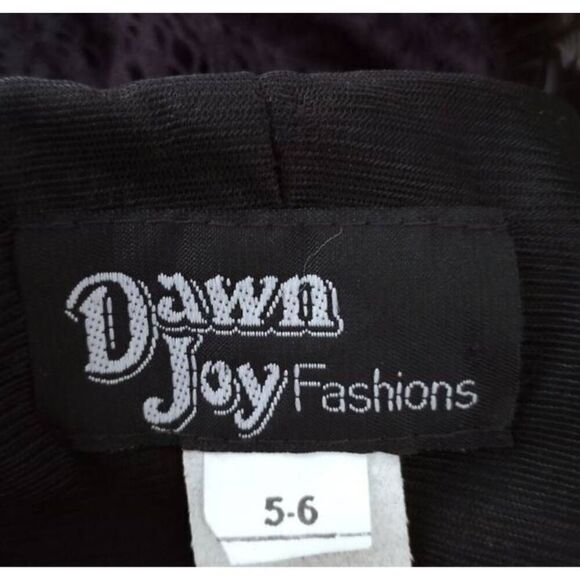 DAWN JOY FASHIONS SHEER BLACK/HINT OF PURPLE LACE DRESS SZ.5-6 EUC. - Picture 6 of 7